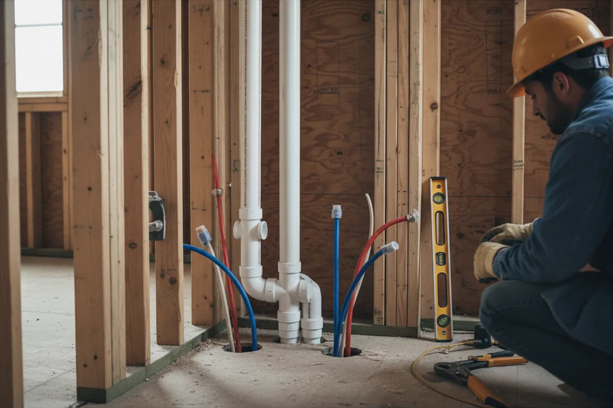 Drain and supply rough-in during Toilet Repair and Installation in East Palatka